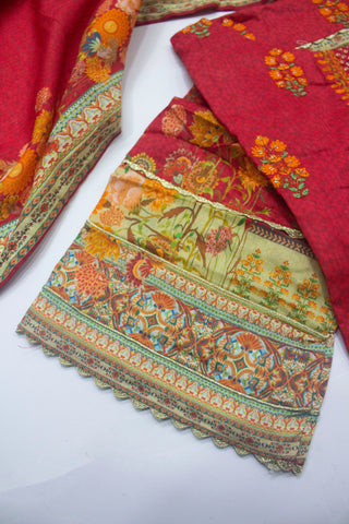 Bin Saeed Fabric - FLE-079- 3 Piece Embroidered Stitched Suit