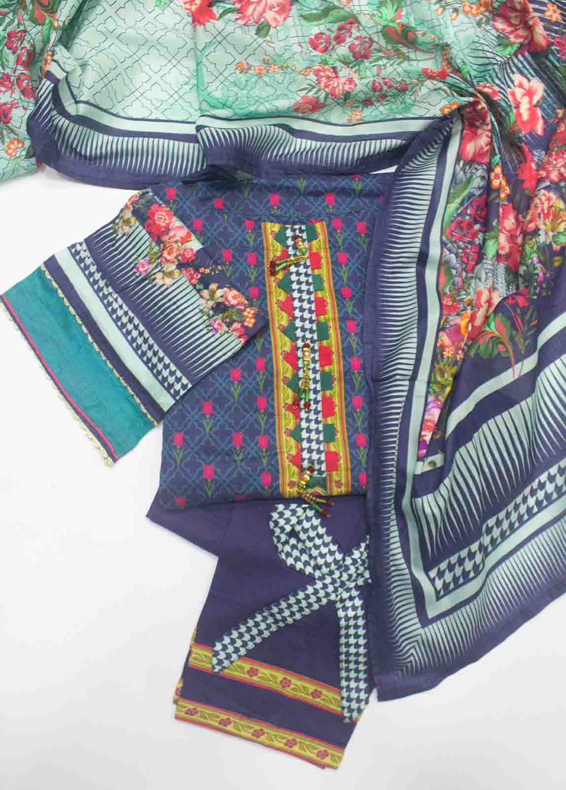 Bin Saeed Fabric - FLP-279- 3 Piece Printed Stitched Suit
