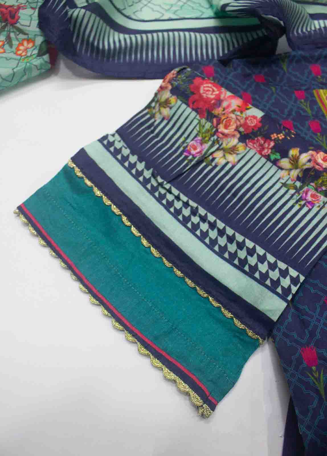 Bin Saeed Fabric - FLP-279- 3 Piece Printed Stitched Suit