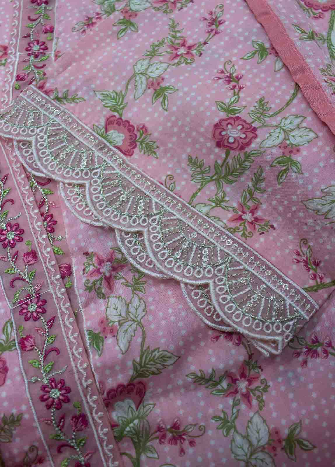 Bin Saeed Fabric - FR-0543- 3 Piece Embroidered Frock Style