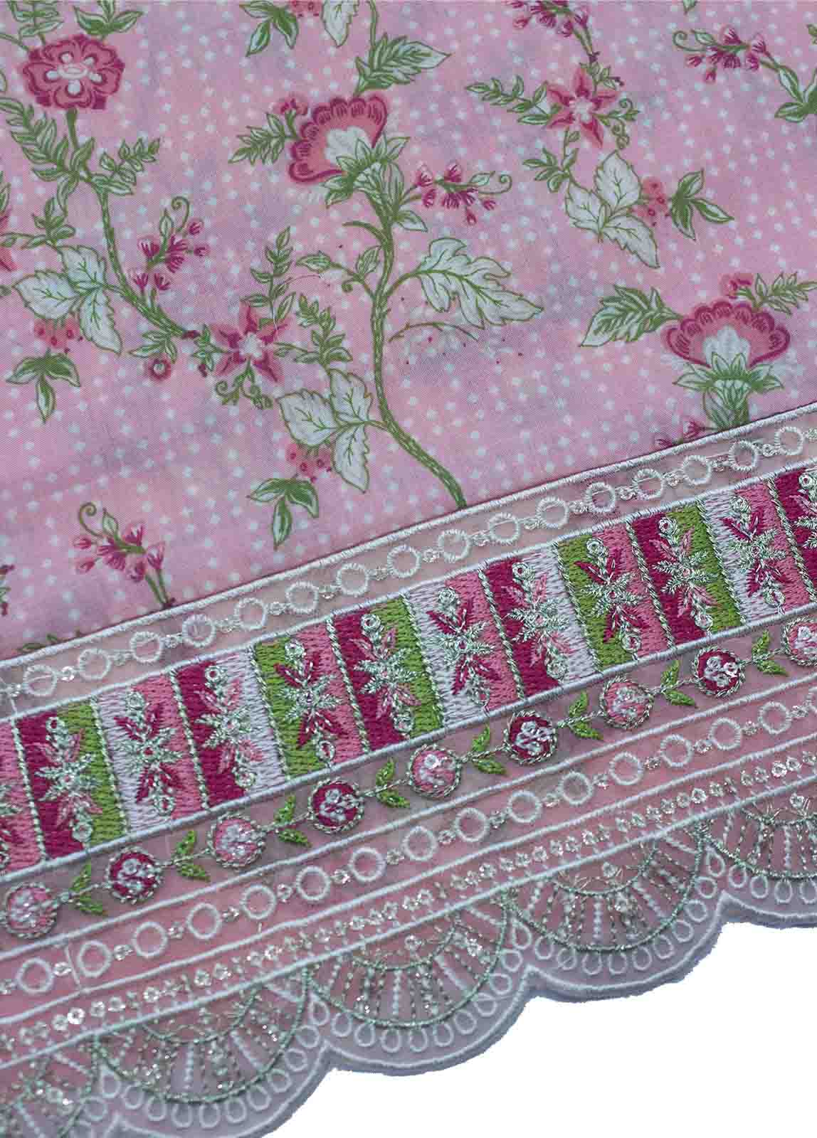 Bin Saeed Fabric - FR-0543- 3 Piece Embroidered Frock Style