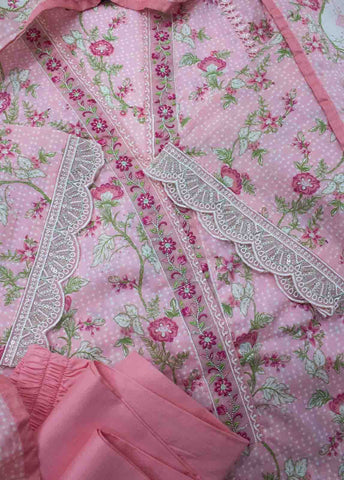 Bin Saeed Fabric - FR-0543- 3 Piece Embroidered Frock Style