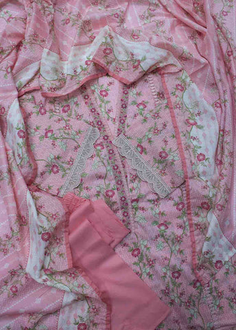 Bin Saeed Fabric - FR-0543- 3 Piece Embroidered Frock Style