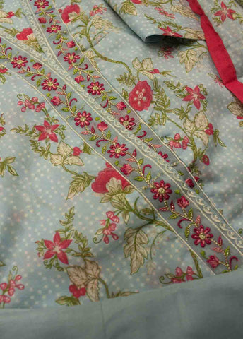 Bin Saeed Fabric - FR-0601- 3 Piece Embroidered Frock Style