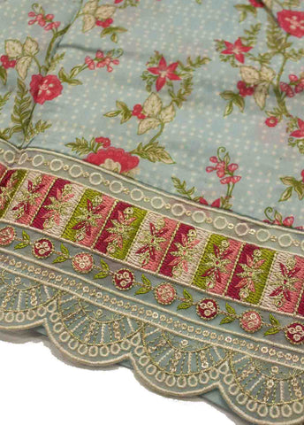 Bin Saeed Fabric - FR-0601- 3 Piece Embroidered Frock Style