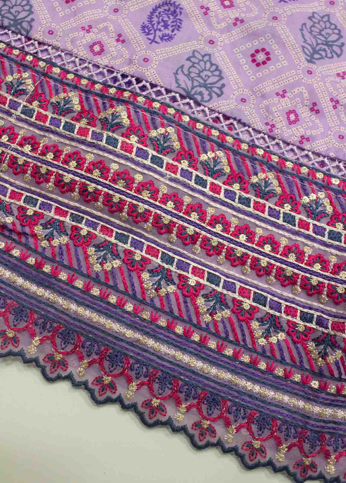 Bin Saeed Fabric - FR-0603- 3 Piece Embroidered Frock Style