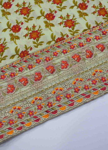 Bin Saeed Fabric - FR-0618- 3 Piece Embroidered Frock Style