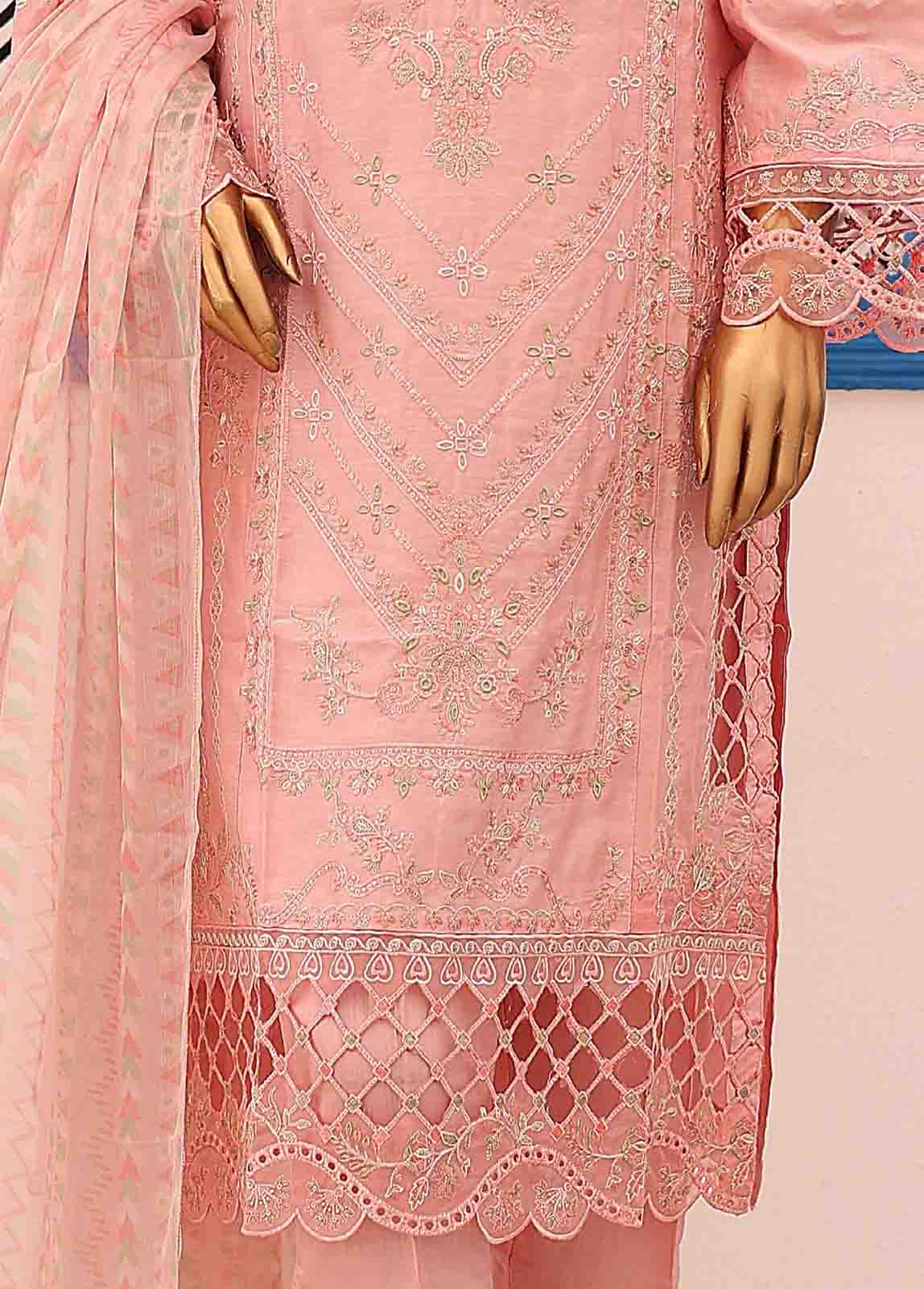 Bin Saeed Fabric - FSC-001- 3 Piece Embroidered Stitched Suit