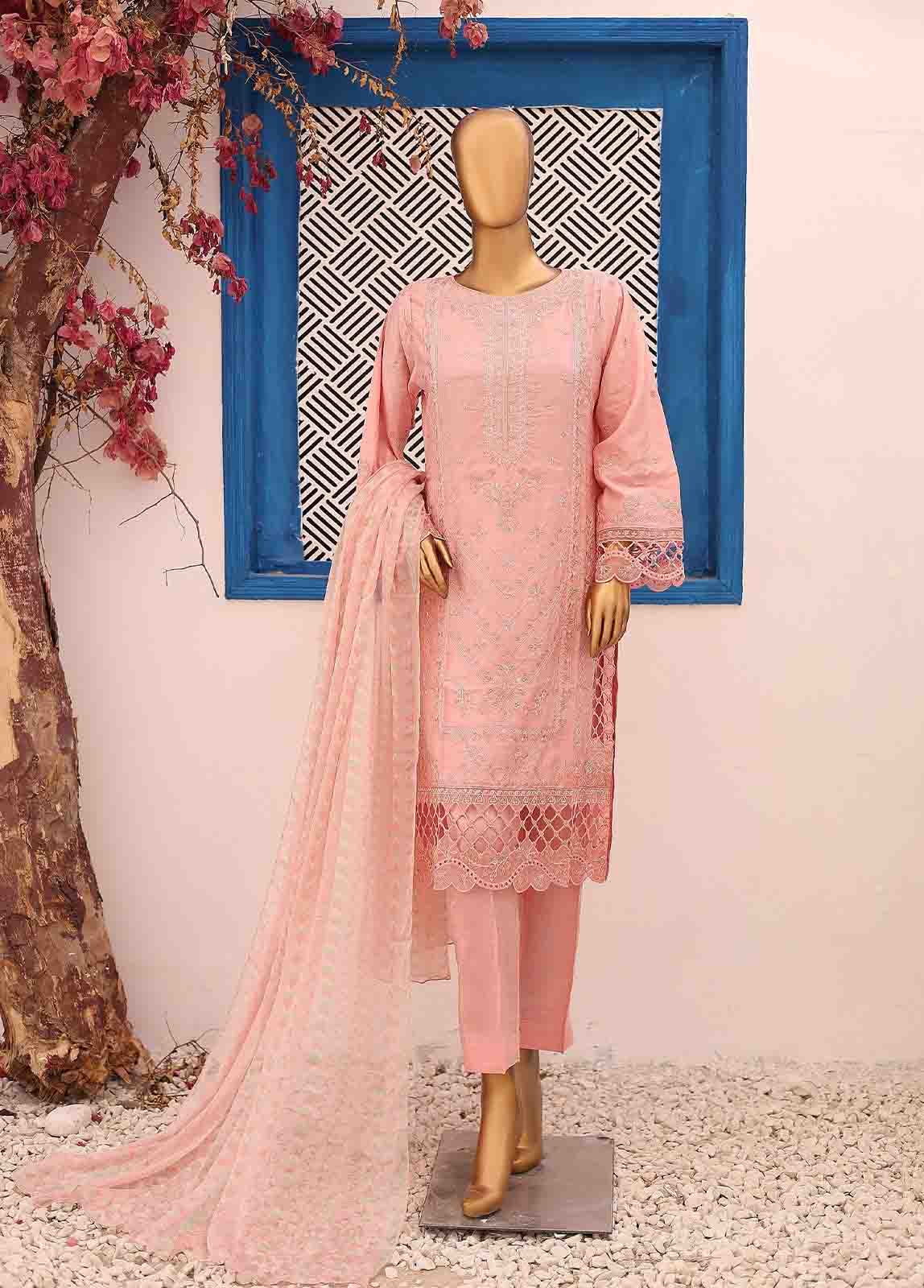 Bin Saeed Fabric - FSC-001- 3 Piece Embroidered Stitched Suit