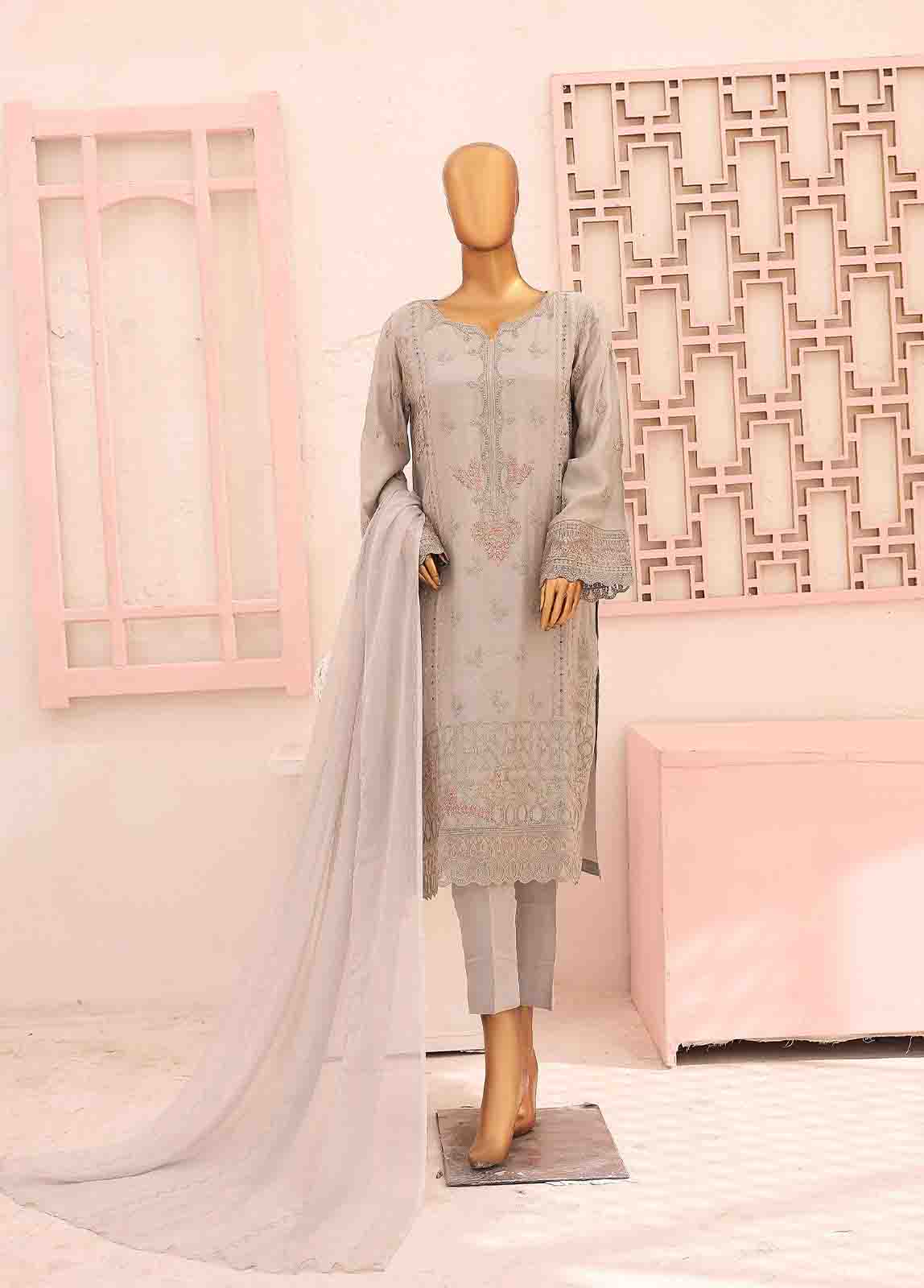 Bin Saeed Fabric - FSC-002- 3 Piece Embroidered Stitched Suit