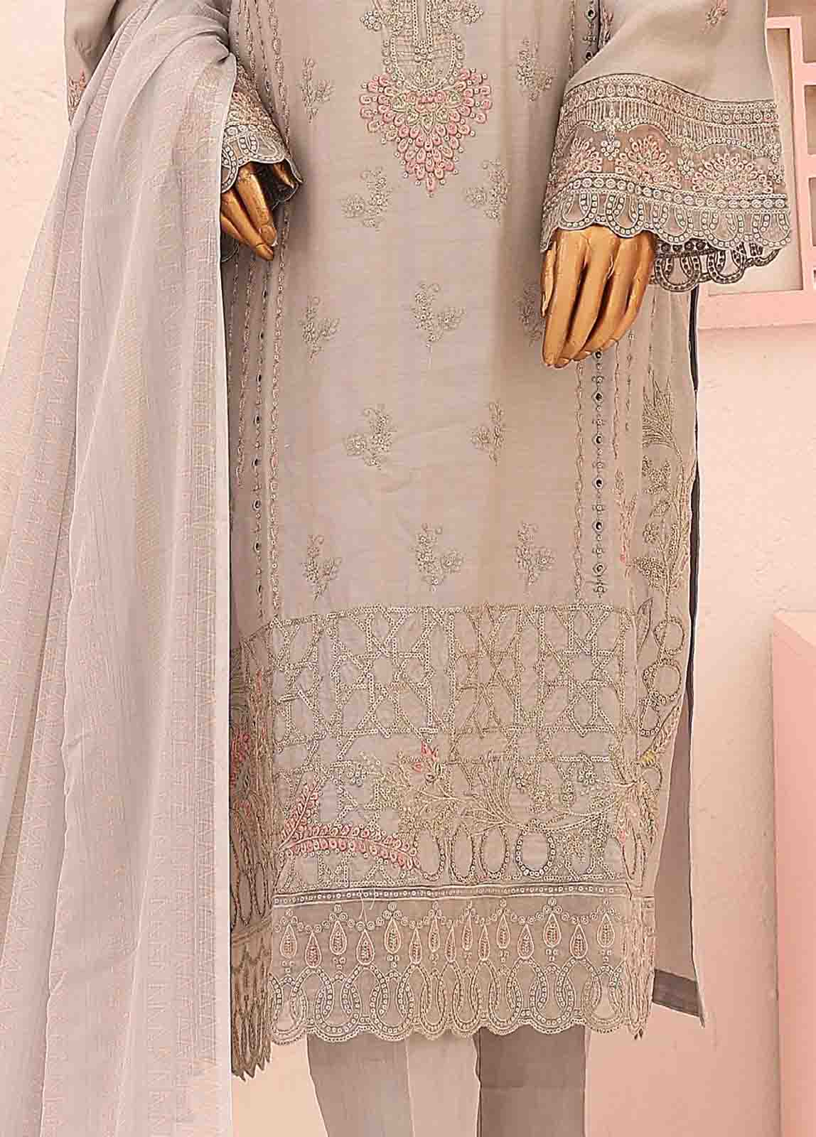 Bin Saeed Fabric - FSC-002- 3 Piece Embroidered Stitched Suit