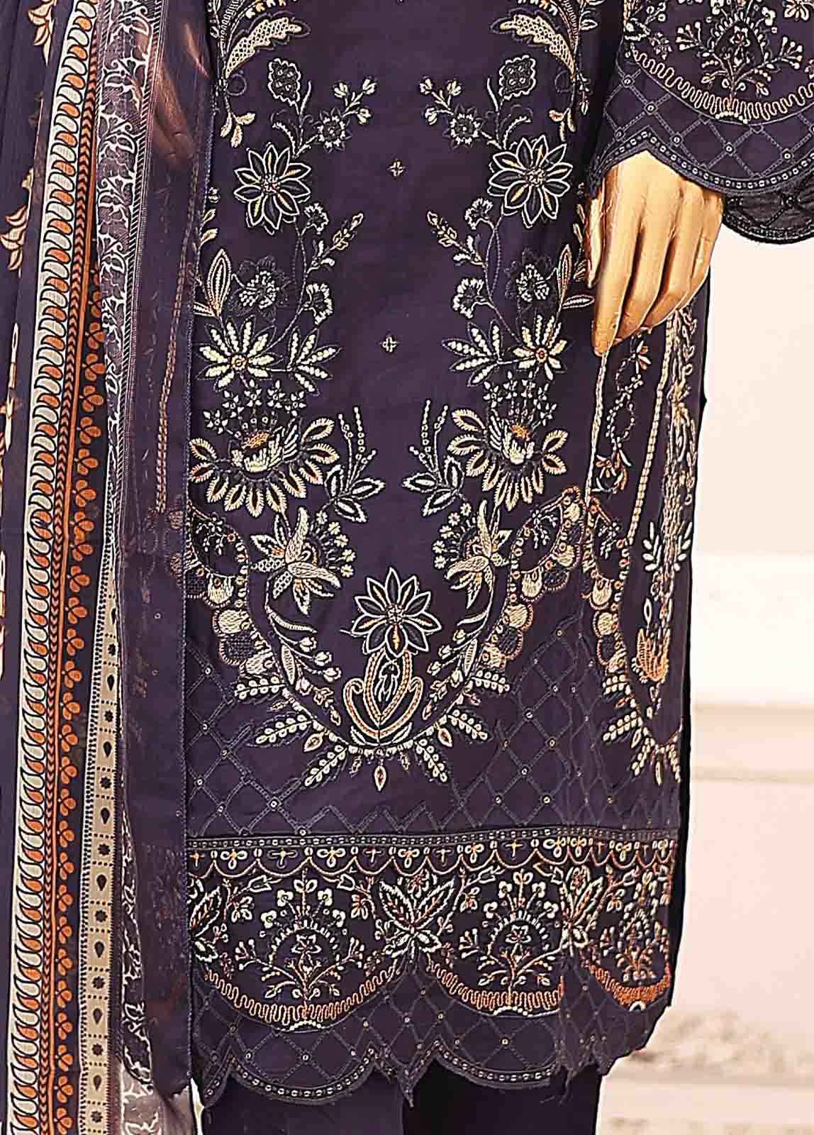 Bin Saeed Fabric - FSC-003- 3 Piece Embroidered Stitched Suit