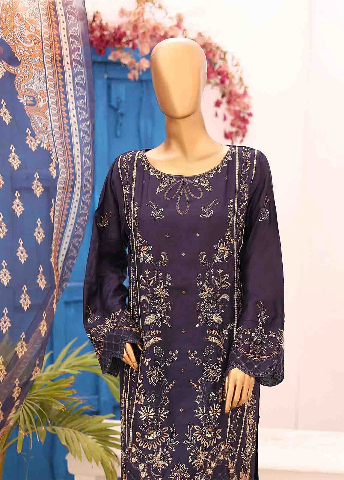 Bin Saeed Fabric - FSC-003- 3 Piece Embroidered Stitched Suit
