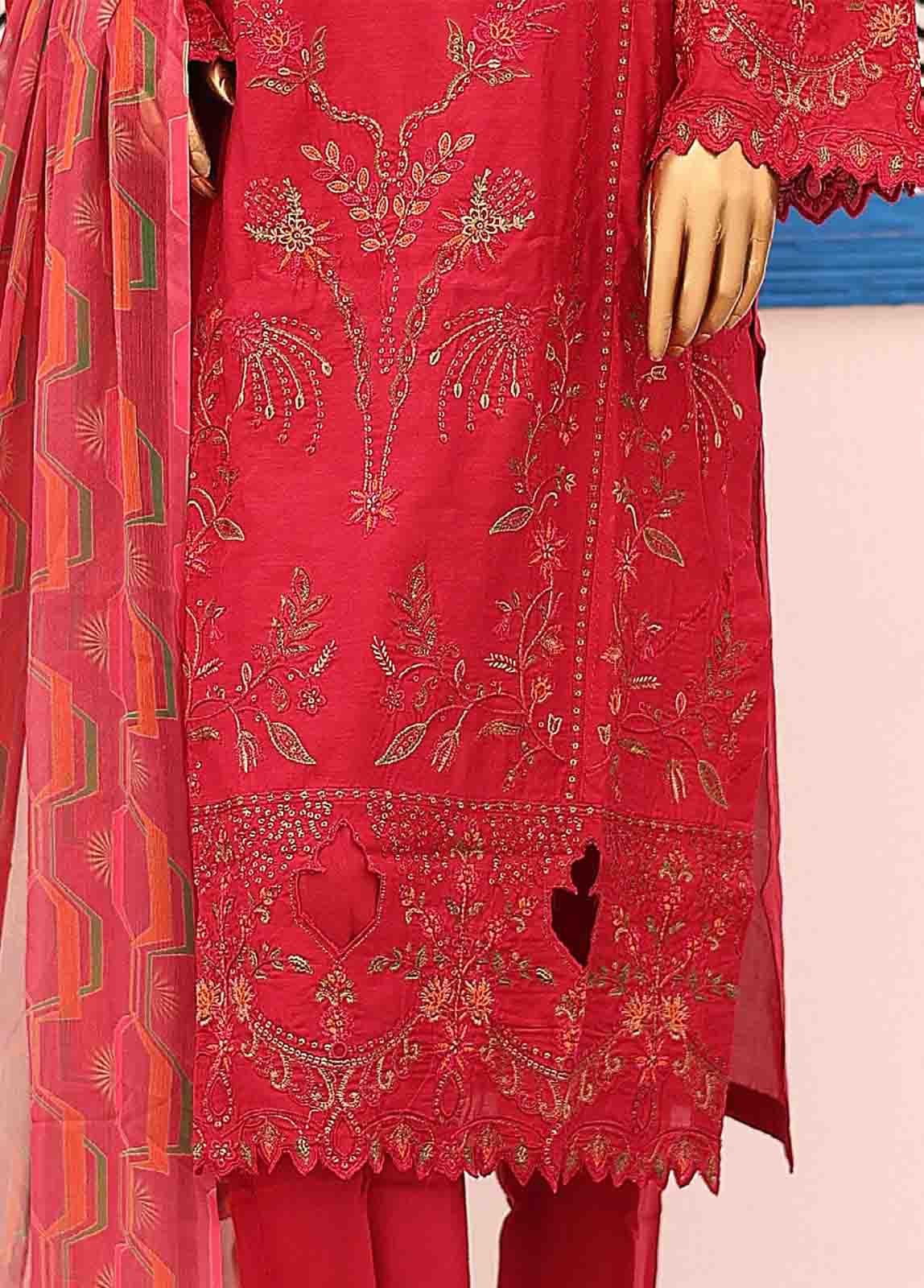 Bin Saeed Fabric - FSC-004- 3 Piece Embroidered Stitched Suit