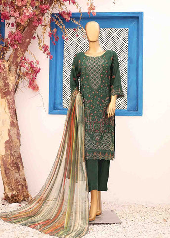 Bin Saeed Fabric - FSC-005- 3 Piece Embroidered Stitched Suit