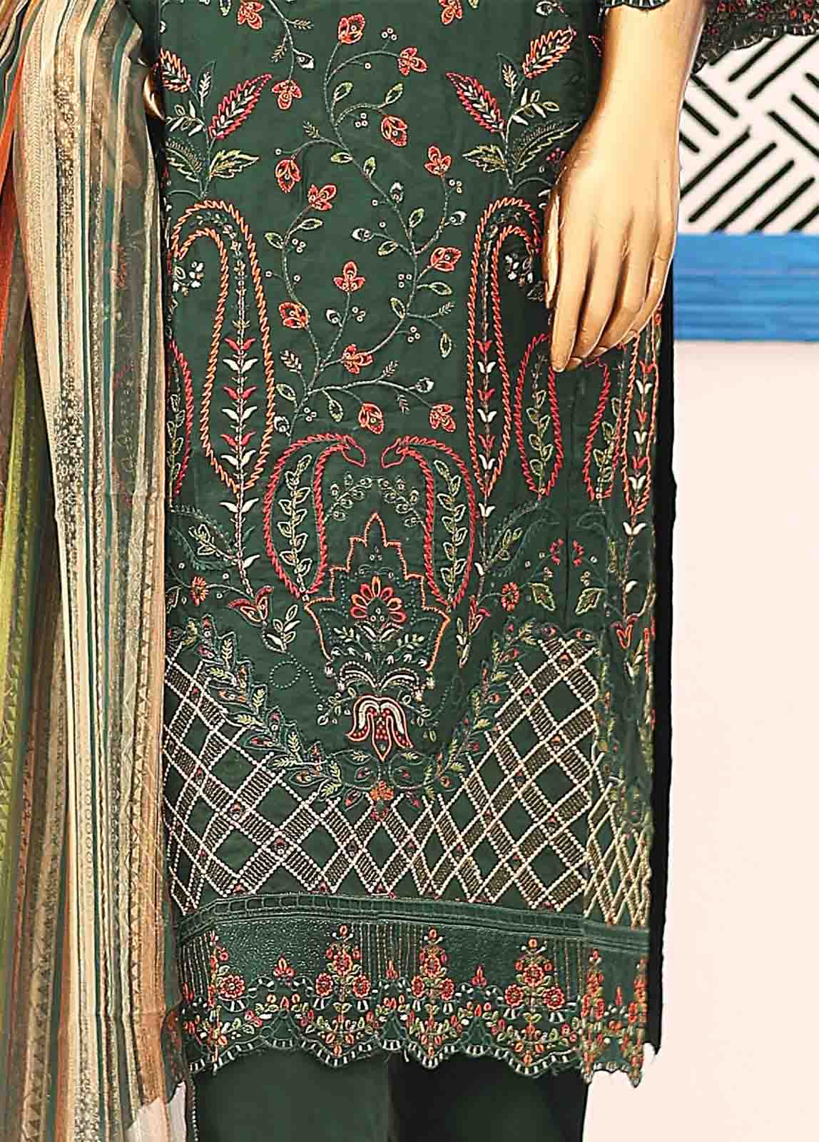 Bin Saeed Fabric - FSC-005- 3 Piece Embroidered Stitched Suit