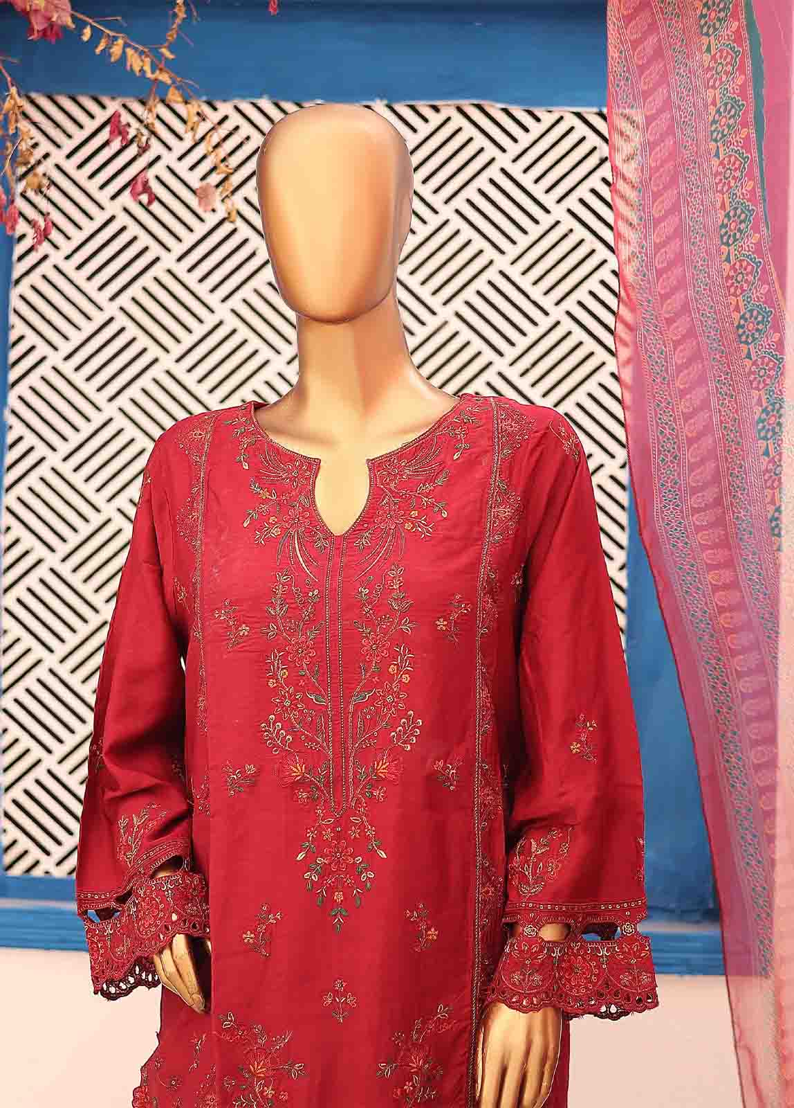 Bin Saeed Fabric - FSC-006- 3 Piece Embroidered Stitched Suit