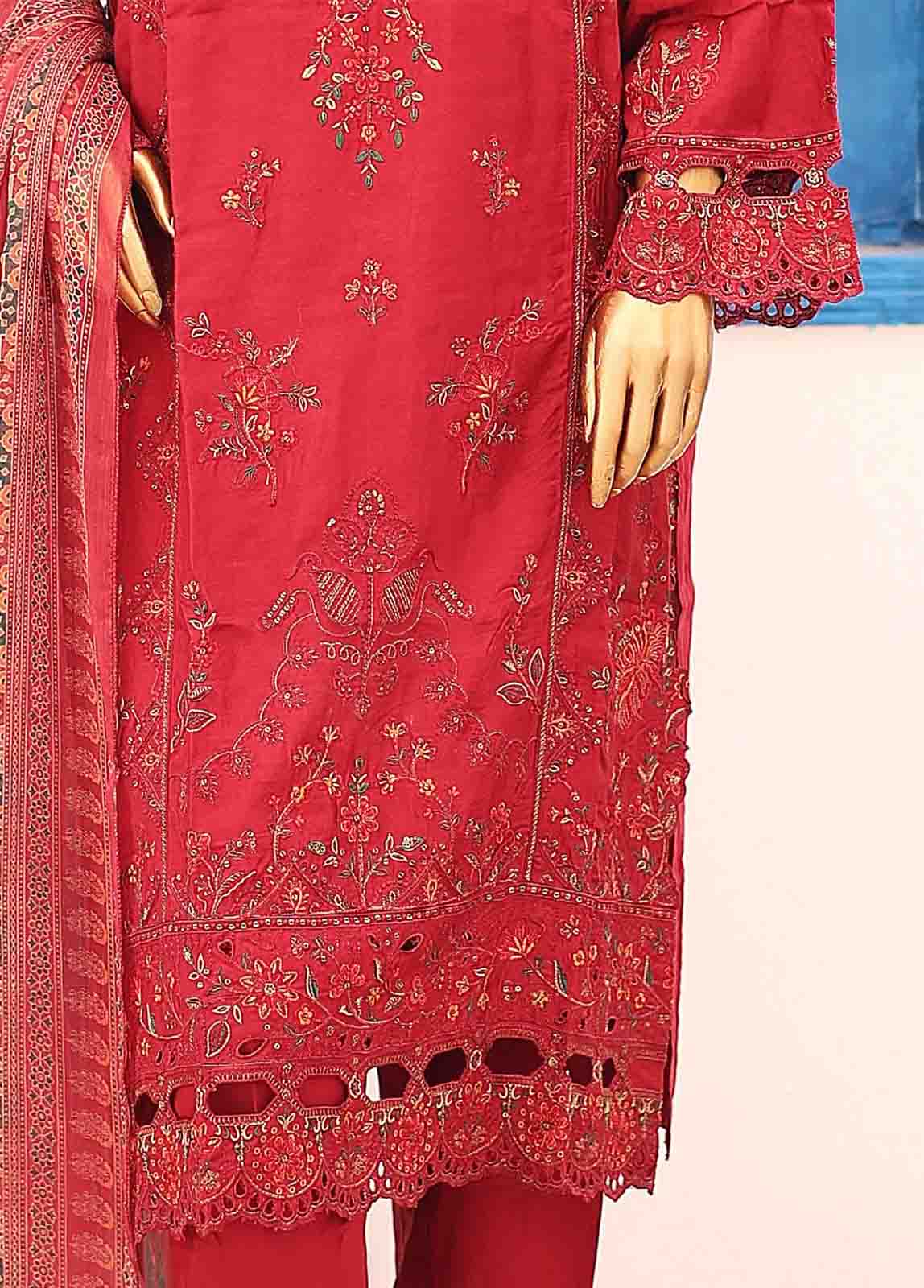 Bin Saeed Fabric - FSC-006- 3 Piece Embroidered Stitched Suit