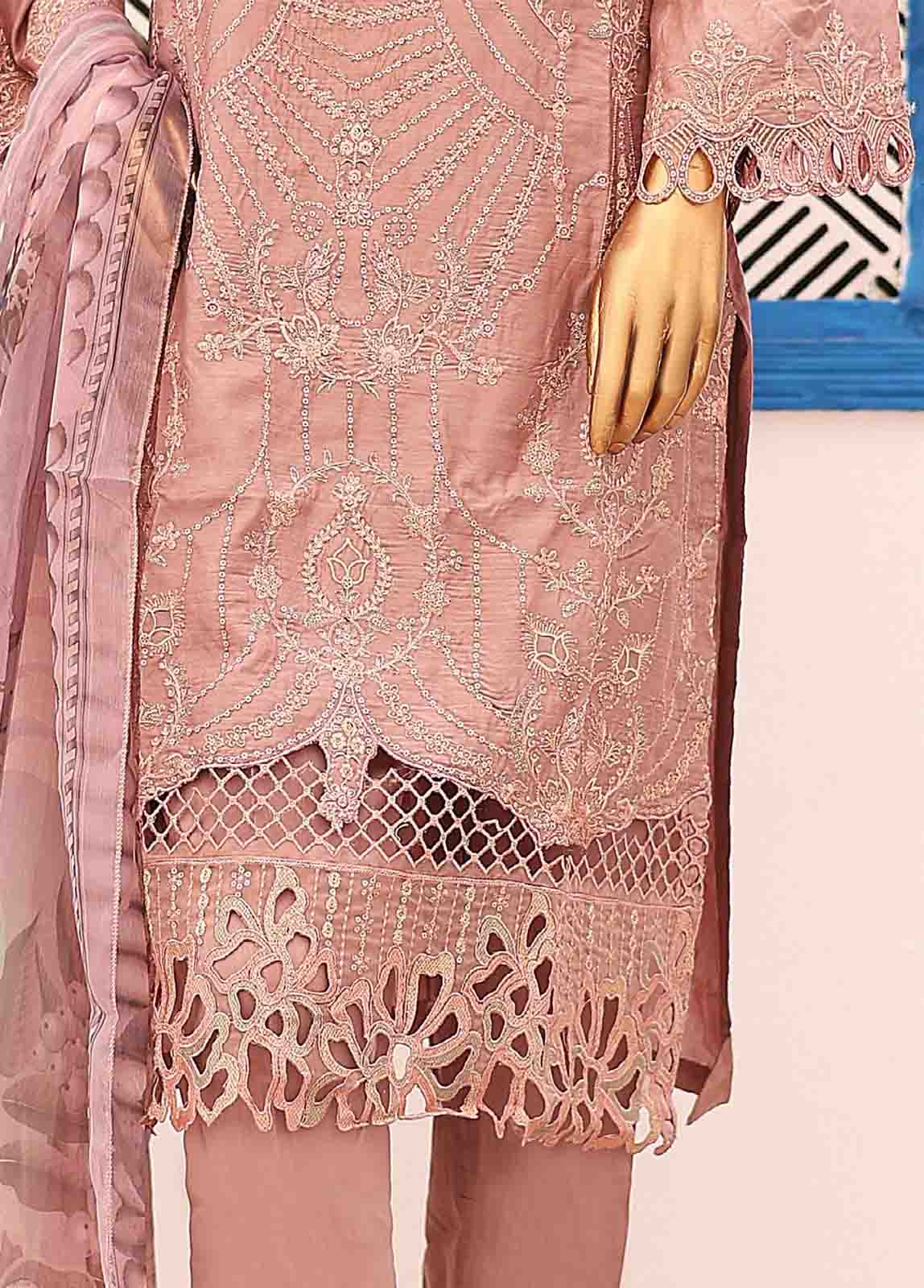 Bin Saeed Fabric - FSC-008- 3 Piece Embroidered Stitched Suit
