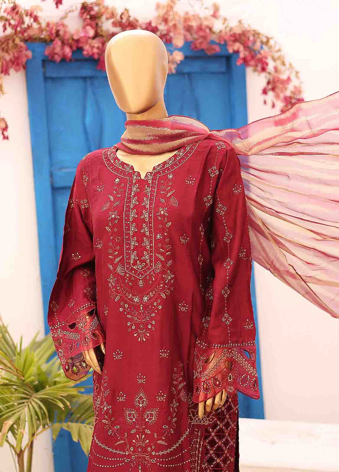 Bin Saeed Fabric - FSC-009- 3 Piece Embroidered Stitched Suit