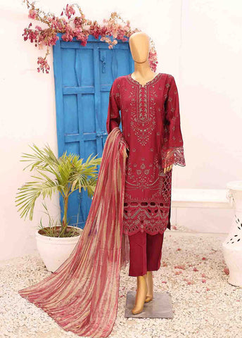 Bin Saeed Fabric - FSC-009- 3 Piece Embroidered Stitched Suit