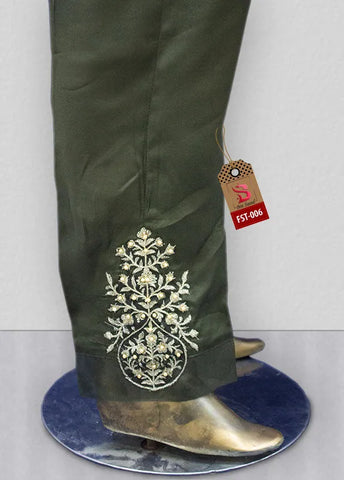 Bin Saeed Fabric - FST-006 - Silk Embroidery  Trouser