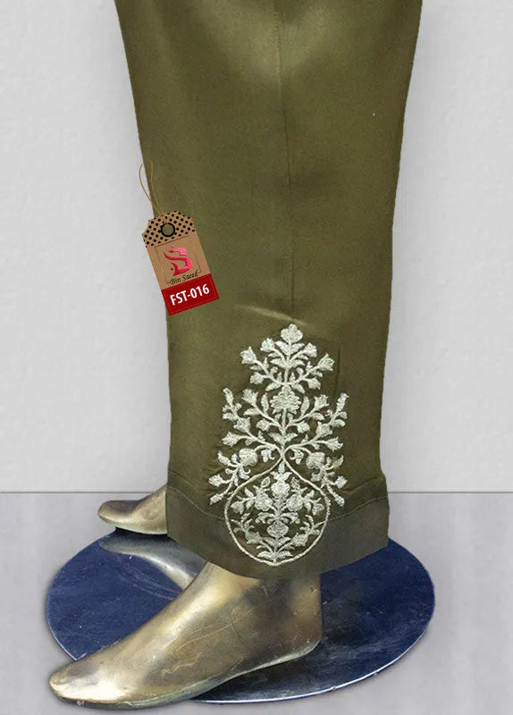 Bin Saeed Fabric - FST-016 - Silk Embroidery  Trouser