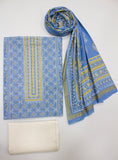F&F-0100-B-  3 Piece UnStitched Printed Lawn
