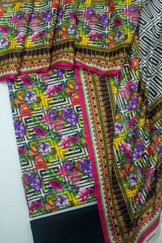 F&F-102- 3 Piece Printed Lawn Unstitched