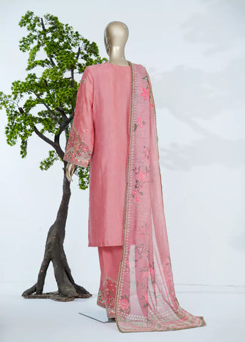 3 Piece Punch Pink Color Embroidered Jacquard Lawn Shirt with Embroidered Trouser & Dupatta
