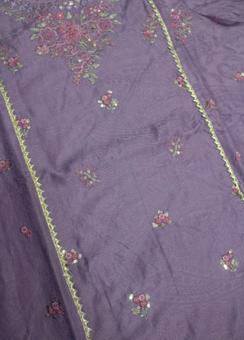 3 Piece Lilac Color Embroidered Jacquard Lawn Shirt with Trouser & Dupatta