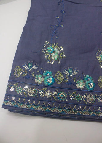 3 Piece Embroidred Stitched Purple Color Lawn Shirt with Trouser & Dupatta