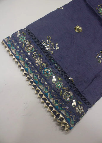 3 Piece Embroidred Stitched Purple Color Lawn Shirt with Trouser & Dupatta