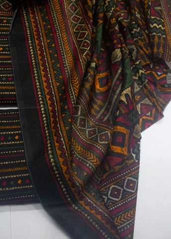3 Piece Printed MultiColor Khaddar Unstitched Suit