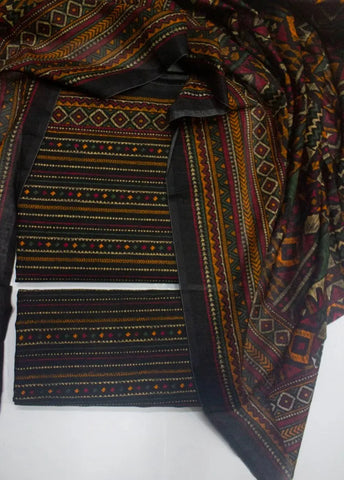3 Piece Printed MultiColor Khaddar Unstitched Suit