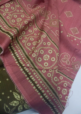 3 Piece Printed Olive Green Color Khaddar Unstitched Suit