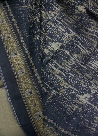 3 Piece Printed Beige Color Khaddar Unstitched Suit