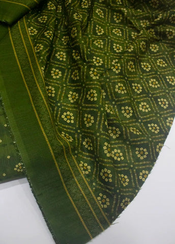 3 Piece Printed Green Color Khaddar Unstitched Suit
