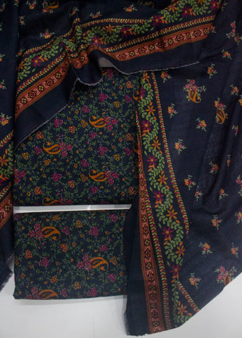 3 Piece Printed MultiColor Khaddar Unstitched Suit