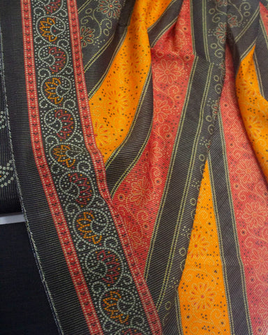 3 Piece Printed Black Color Khaddar Unstitched Suit