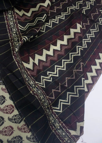 3 Piece Printed Beige Color Khaddar Unstitched Suit