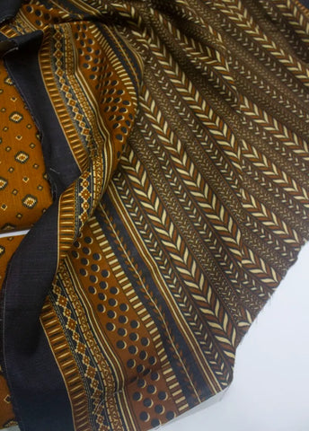 3 Piece Printed Mustard Color Khaddar Unstitched Suit