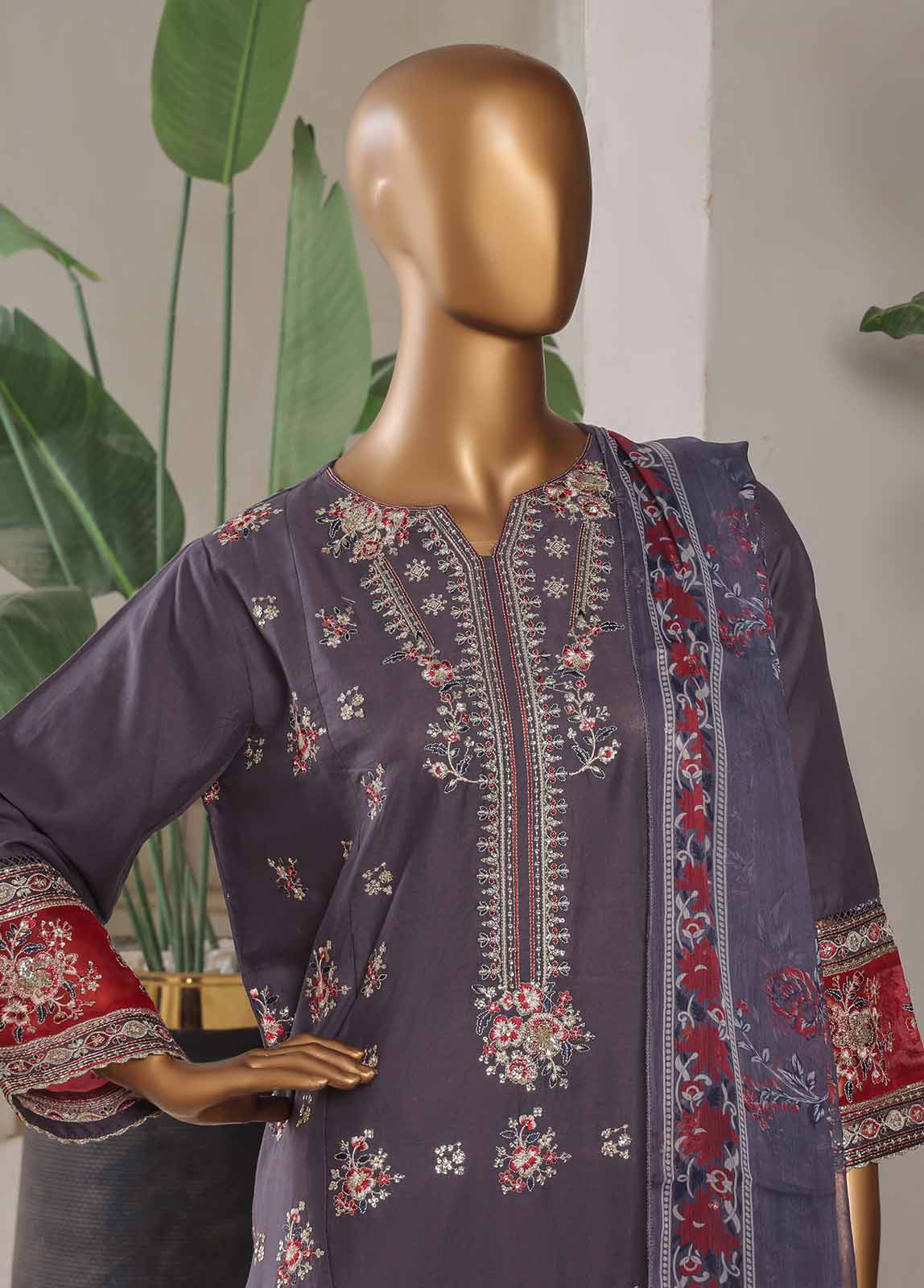 LF-0112-EMB R68- 3 Piece Luxury Embroidered Stitched Suit