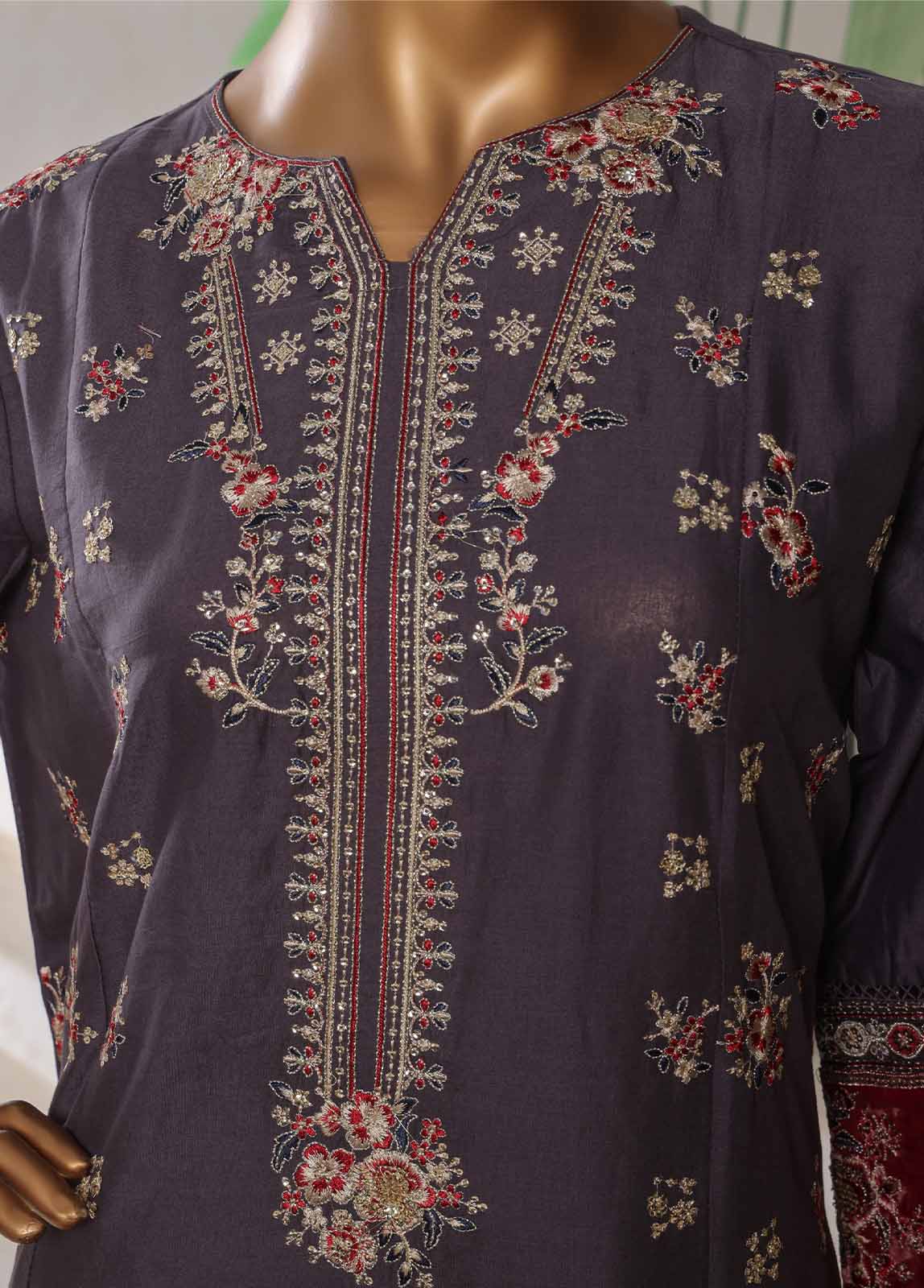 LF-0112-EMB R68- 3 Piece Luxury Embroidered Stitched Suit