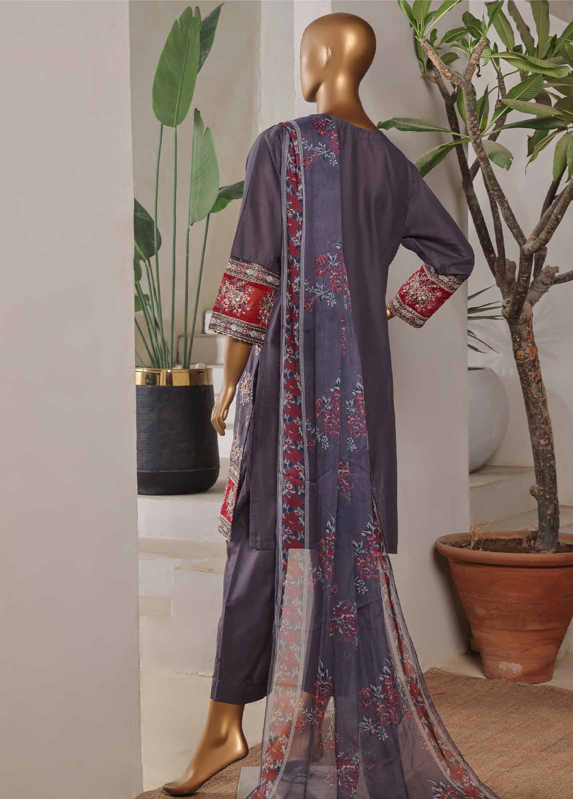 Bin Saeed Fabric - LF-0112-EMB R68- 3 Piece Luxury Embroidered Stitched Suit