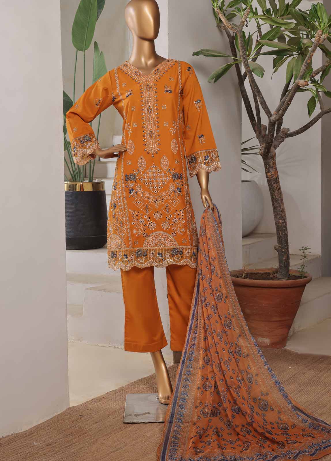 LF-0129-EMB R68- 3 Piece Luxury Embroidered Stitched Suit