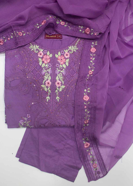 LF-0147 B- 3 Piece Luxury Embroidered Stitched Suit