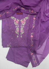 LF-0147 B- 3 Piece Luxury Embroidered Stitched Suit