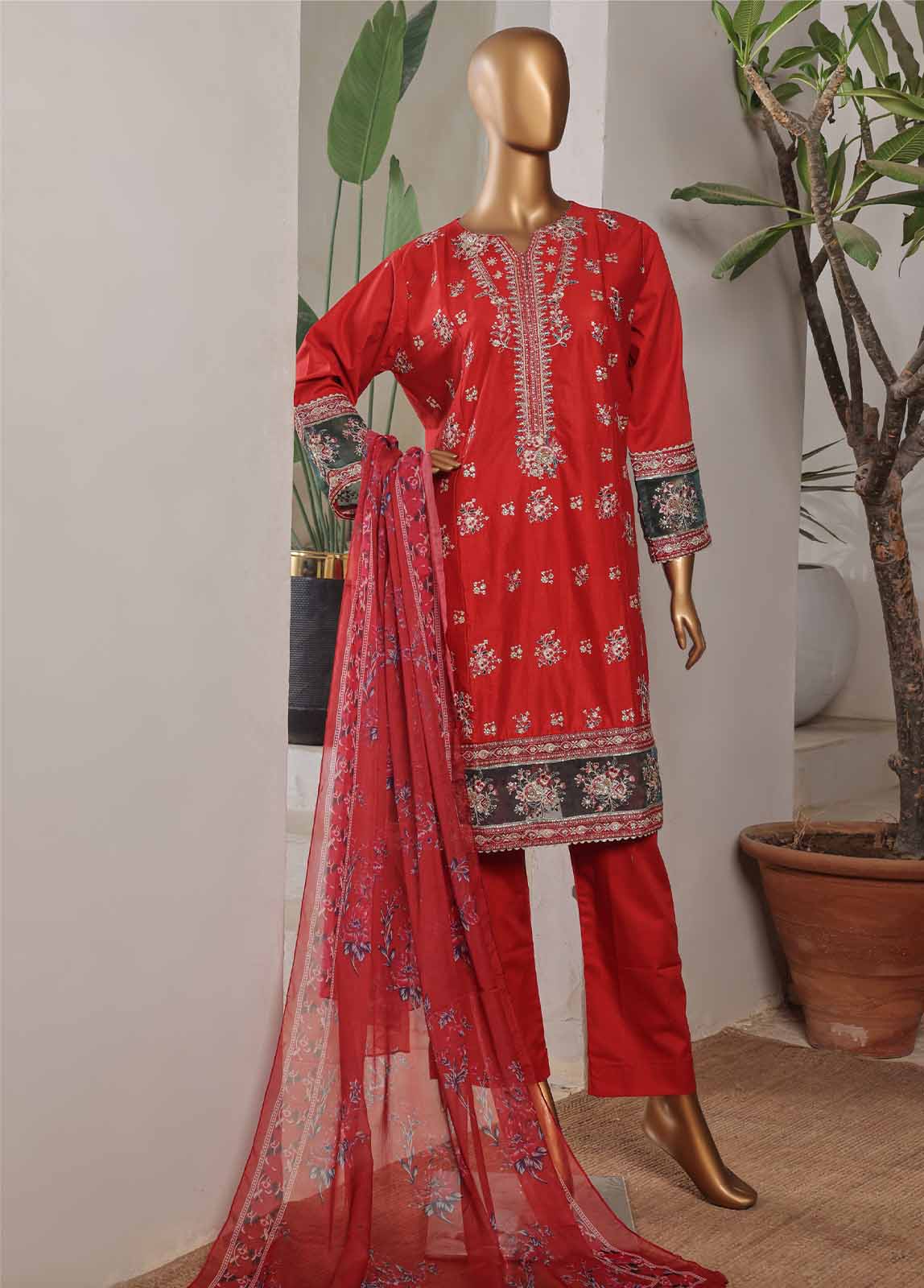 Bin Saeed Fabric - LF-015-EMB R68- 3 Piece Luxury Embroidered Stitched Suit