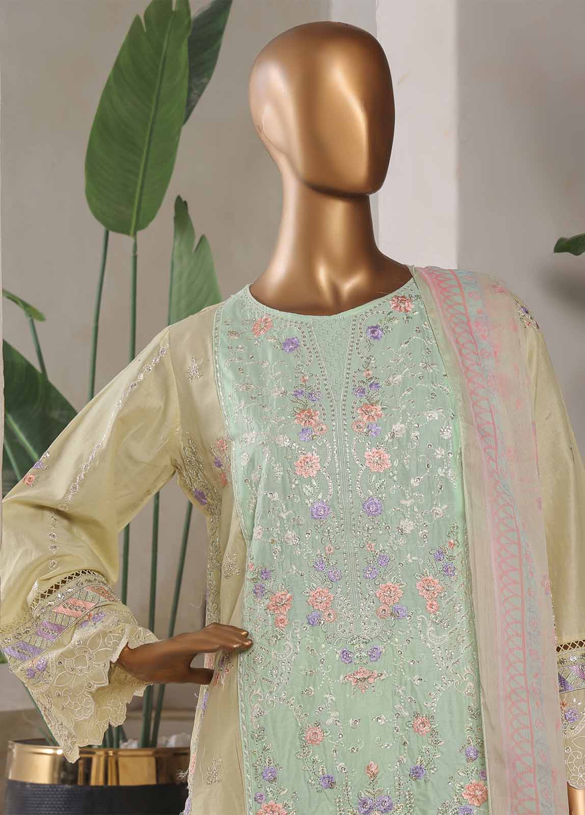 LF-019-EMB R68- 3 Piece Luxury Embroidered Stitched Suit
